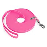 Wolfone 10ft Pink Long Leash Waterproof Training Dog Leash， Durable Easy Care Leash Fit for Recall， Swimming， Camping， Beach， Hunting， Walking