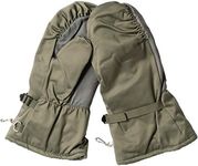 Genuine German Army Issue Surplus Goretex Cold Weather Winter Fur Lined Mitts in Olive Leather Palm/Thumb Grade 1