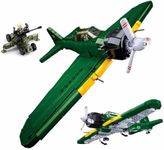 Tarcury Battle Brick WW2 A6M Fighter Aircraft - 560 PCS Building Block Army Toys with 2 Toy Soldiers and Anti-Aircraft Gun - Ideal for Kids and Adults