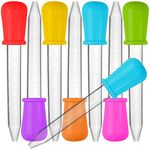 8 Pcs Liquid Droppers, SENHAI Silicone and Plastic Pipettes Transfer Eyedropper with Bulb Tip for Candy Oil Kitchen Kids Gummy Making – 7 Colors