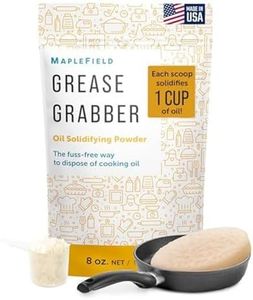 Grease Grabber Oil Solidifier Powder - Waste Cooking Oil Powder Solidifies Your Pan Grease - Quick Acting Oil Hardening Powder - Cooking Oil Solidifier for Easy Cleanup - Oil Powder for Grease - 8 oz