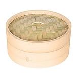 B Blesiya Bamboo Steamer Basket Asian Food Steamer Chinese Steamer for Cooking Sum, , Dumplings, Vegetables, Brown , 18cm