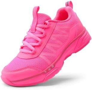 DREAM PAIRS Boys Girls Shoes Kids DuraPlay Tennis Non Slip Athletic Running Walking Lightweight Lace Up Sneakers for Little/Big Kid,Size 13 Little Kid,HOT Pink,SDRS2401K