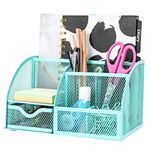 EXERZ Desk Organiser/Mesh Desk Tidy Caddy/Pencil Holder Multifunctional with 7 Compartments