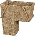 Household Essentials ML-5647 Seagrass Wicker Stair Step Basket with Handle - Natural Brown