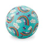 Crocodile Creek Rubber Playground Ball, Ships Inflated, PVC-Free, Durable Design for Outdoor Games and Active Ball Sports, for Kids Ages 3 Years and Up, 7” Size, Rainbow Dreams