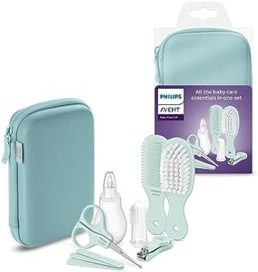 Philips Avent Baby Care Kit - Starter Kit with 9 Accessories: Nail Clippers, Scissors, 3 Nail Files, Comb, Hair Brush, Nasal Aspirator and Finger Toothbrush (Model SCH401/00)