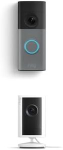 Ring Wired Doorbell (newest model), Speckled Gray with Indoor Cam Plus, White