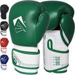 AQF Boxing Gloves for Training & MMA Muay Thai Punch Bag Sparring MMA Gloves for Kickboxing Fighting & punching bag with Extra Layers of Padding (Green, 14oz)