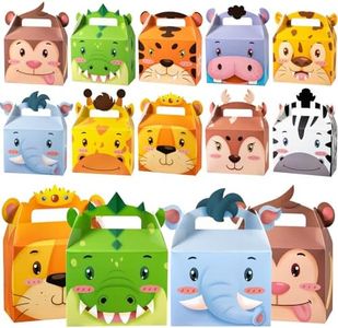 DMIGHT 20 Pcs Animal Party Favor Boxes,Animal Theme Party Goodie Bags,Kid's Animal Birthday Gift Boxes to Put Candies.
