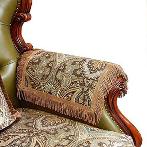 LUFEIJIASHI Luxury Couch arm Covers,Sofa armrest Cover for recliners Anti-Slip Furniture Protectors for Leather Sofa arm Cover Washable 2pcs (FLKF-Coffee)