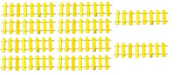 BHOOLU&GOOLU Fence Miniatures for Fairy Garden Ornamental Decorative Fencing- Yellow-(10 pcs/Set)