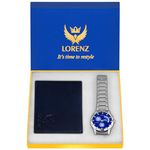 LORENZ Blue Watch and Wallet Combo for Men- CM-1010WL-BLU