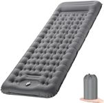 Self Inflating Camping Mat, 12CM Thicken Sleeping Mat with Foot Pump & Pillow, Ultralight Portable Camping Mattress Sleeping Pad Waterproof for Hiking, Outdoor, Camping, Travel 76*25*5 Inch - Grey