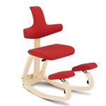 Varier ThatSit Balans Adjustable Ergonomic Kneeling Chair with Backrest, 10-Year Limited Warranty, Designed by Peter Opsvik, Red/Natural