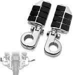 FOVPLUE 1.25" Highway Footpegs, Adjustable Footrest w/Mounting P-Clamps for Harley Touring Softail Dyna Sportster Honda Kawasaki Suzuki Yamaha Indian Victory with 1-1/4" Engine Guard/Tubing, Chrome#3