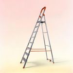 Houza 8 Step Foldable Aluminium Step Ladder for Home Use, Lightweight and Anti-Slip Multipurpose 250 Kg Load Bearing with 5-Year Warranty
