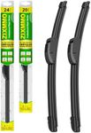 ZIXMMO QUALITY 24in + 20in Premium All-Season Windshield Wiper Blades for Original Equipment Replacement(Set of 2)