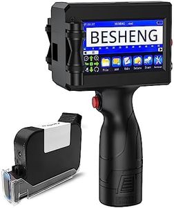 BESHENG Handheld Inkjet Printer Gun PT3000 Printing Height 0.08-0.5Inch Inkjet Coder with Original Fast-Drying Ink for Text QRCode/Barcode/Batch Number/Label/Image/Date Printer with Touch Screen