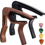 Guitar Capo,2 Pack Capo Black and Rosewood Capo Guitar Clamp Guitar Kapo for Acoustic and Electric Guitar