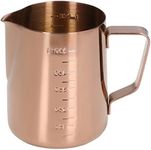 Alvinlite 550ML Milk Frothing Jug, Stainless Steel Milk Pitcher with Measurement Mark, Ideal Steaming Cup Milk Frothing Cup for Milk Coffee Machine Accessories, Rose Gold