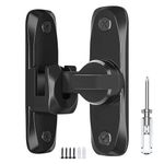 Barn Door Lock, 90/180 Degree Gate Latches, Zinc Alloy Right Angle Door Lock Latch, Barn Door Hasp Latch for Push/Sliding/Barn Door/with a Screwdriver (Black-1Pc)