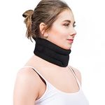 RESTCLOUD Neck Brace for Neck Pain Relief, Cervical Collar for Sleeping, Soft Foam Neck Support Relieves Pain & Pressure in Spine, Wraps Keep Vertebrae Stable and Aligned (3.5" Depth Collar, L)