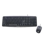 Verbatim Slimline Wired Keyboard and Mouse Combo USB Plug-and-Play Numeric Keypad Adjustable Tilt Legs Optical Corded Mouse Full-Size Computer Keyboard Compatible with PC, Laptop - FFP Packaging Black