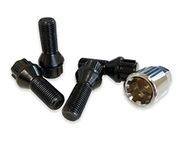 BIMECC M14x1.5 Locking Wheel Bolts/Nuts - Black - 60 Degree - Audi | Mercedes | SEAT | Skoda | VW | Transporter T5 T6