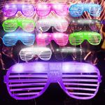 jaunty partyware 12pk Party Flashing Glasses | 6 Colour Neon Glasses Rave Accessories Futuristic LED Glasses Cyber Punk Light Up Glasses, Rave Glasses Luminous Glasses