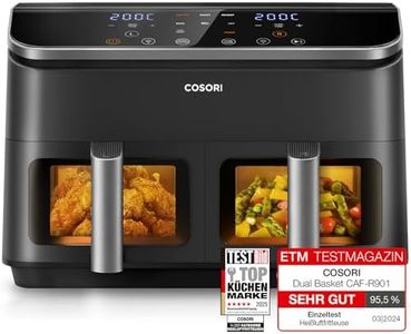 COSORI Heißluftfritteuse 2 Kammern Airfryer, 6-in-1 Dual Zone Air Fryer XXL 8,5 L, Heissluftfritteuse Doppelkammer mit Sichtfenster für ausgewogene Mahlzeit, 50 Rezepte, energiesparend, 1-5 Personen
