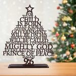 GFTBX Wooden Tree for Christmas Decoration - Isaiah 9:6 Mini Christmas Tree Ornaments (12x10 Inches)