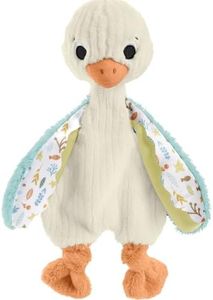 Fisher Price Baby Sensory Toy Snuggle Up Goose Plush Toy with Jingles for Newborns, Machine Washable