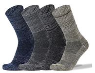 RC. ROYAL CLASS Thick Heavy Duty Thermal Socks For Men Cushioned Towel Warm Winter Woolen Socks, Calf Length Hi-Performance Soft Moisture Wicking Socks, Pack of 4 Pairs, Free Size, Multicolored