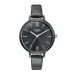 Sonata Poze Quartz Analog Black Dial Leather Strap Watch for Women-SP80075KL04W