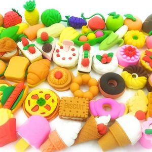 Weyeena Food Erasers OHill Pack of 46 Pencil Erasers for Kids Pull Apart 3D Mini Erasers Assorted Food Cake Dessert Puzzle Erasers for Birthday Party Supplies Favors, School Classroom Rewards