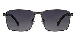 Vincent Chase by Lenskart | Grey Rectangle Stylish Sunglasses | Polarized & UV Protected | For Men & Women | Large | VC S13969