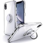 Silverback for iPhone XR Phone Case Clear with Ring Kickstand, Protective Shock -Absorbing Bumper Shockproof Phone Case for iPhone XR 6.1 inch - Clear