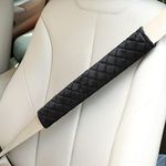 2 Pieces Extra Long Car Seat Belt Cover Seatbelt Shoulder Pad Comfortable Seatbelt Covers Black Car Seat Strap Covers for Cars Trucks SUV Accessories (20 Inch)