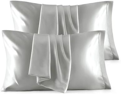 Bedsure King Size Satin Pillowcase Set of 4 - Silver Grey Pillow Covers for Hair and Skin 20x36 Inches with Envelope Closure, Similar to Silk Pillow Cases, Gifts for Women Men
