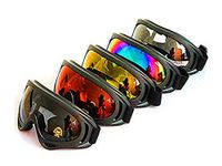 DPLUS Motorcycle Goggles - Glasses Set of 5 - Dirt Bike ATV Goggles Anti-UV 400 Adjustable Riding Offroad Protective Combat Tactical Military Goggles for Men Women Kids Youth Adult X400