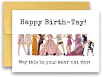 Byqone Funny Birthday Card Styles- Singer Era Birthtay Foldable Style - Great Sweet Birthday Gifts for Women Girls Her Him Men for Fans - Includes 5x7 Birthday Card with Envelope