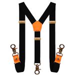 MENDENG Men Black Y Back Suspenders Bronze Snap Hooks Braces for Wedding Party