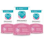 Health & Her Pregnancy Multi-Nutrient Support - Pregnancy Vitamins for Women - Contains Folic Acid, Selenium, Vitamin B12, Zinc and Magnesium - 3 Month Supply - 60 Capsules - - Vegan and Gluten Free