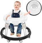 Baby Walker, Foldable Multi-Function Anti-Rollover, 5 Level Height Adjustable, Baby Walkers for 6-15months Suitable for All Terrains (White)