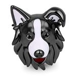 GNOCE Border Collie Dog Charm Bead 925 Sterling Silver Black Plated Dog Charms Fits Bracelet/Necklace for Women Gifts, Metal, Cubic Zirconia