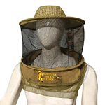 Massive Bee Store Three Layer Ventilated Beekeeping Veil in Round (Khaki, 3-Layer Hat)