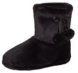 Lora Dora Womens Faux Fur Slipper Boots Black 5-6