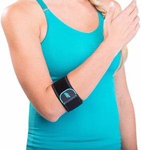 DonJoy Advantage DA161EB01-BLK Golf/Tennis Elbow Lightweight Strap for Golfer's and Tennis Elbow, Adjustable Neoprene Fabric, Right or Left, Fits Most, 7" to 14"