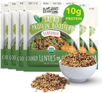 BeanVIVO 6-Pack Salad Protein Booster - Organic Lentils & Quinoa, fully cooked and seasoned, delivering a burst of taste and 10g of protein-packed goodness in every pouch 5oz